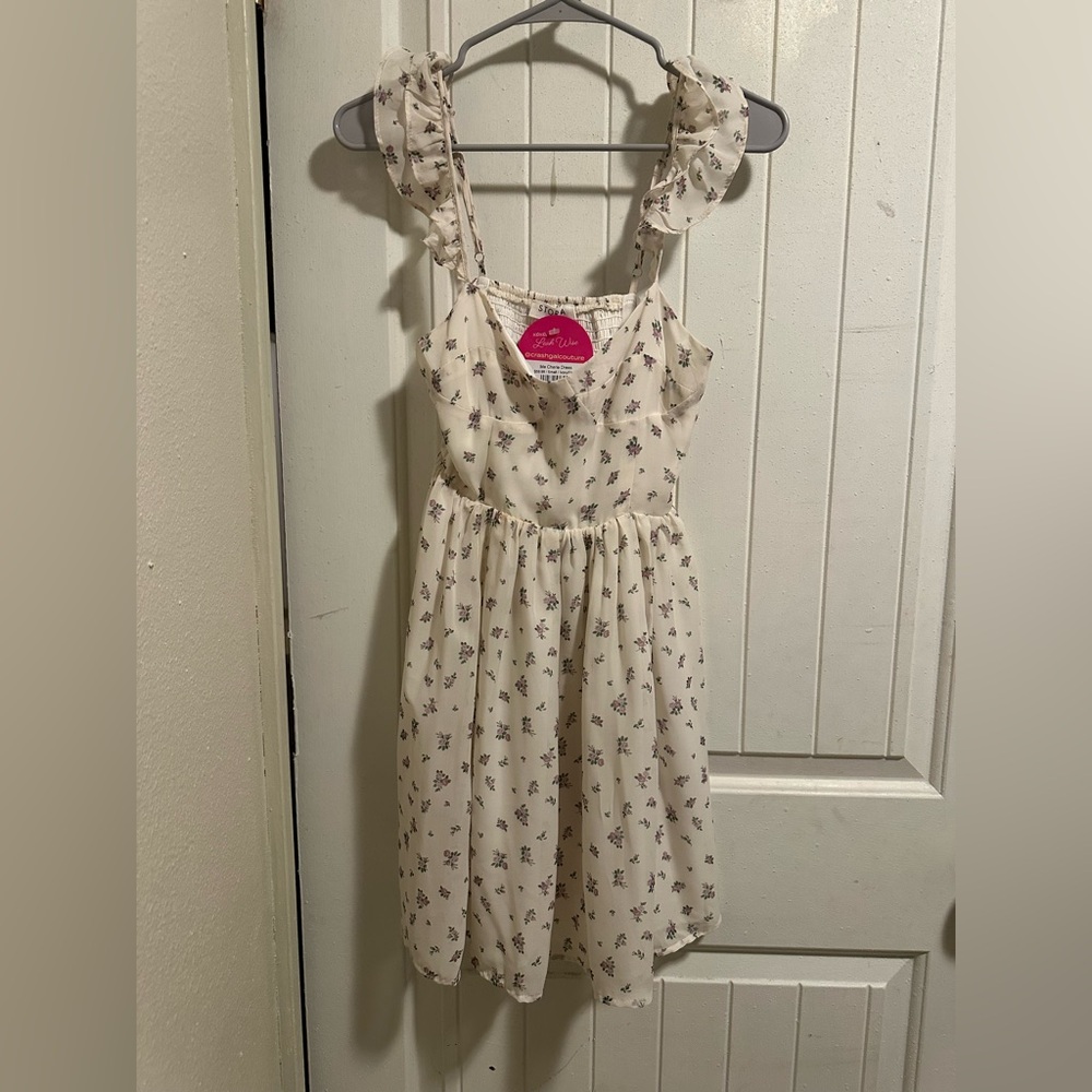Floral off white dress